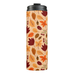 Bouteilles Isothermes Feuilles d'automne, motif simple et enfantin.
