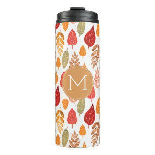 Bouteilles Isothermes Feuilles d'automne peintes Motif & Monogramme