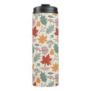 Bouteilles Isothermes Feuilles d'automne vintage et Motif Acorns