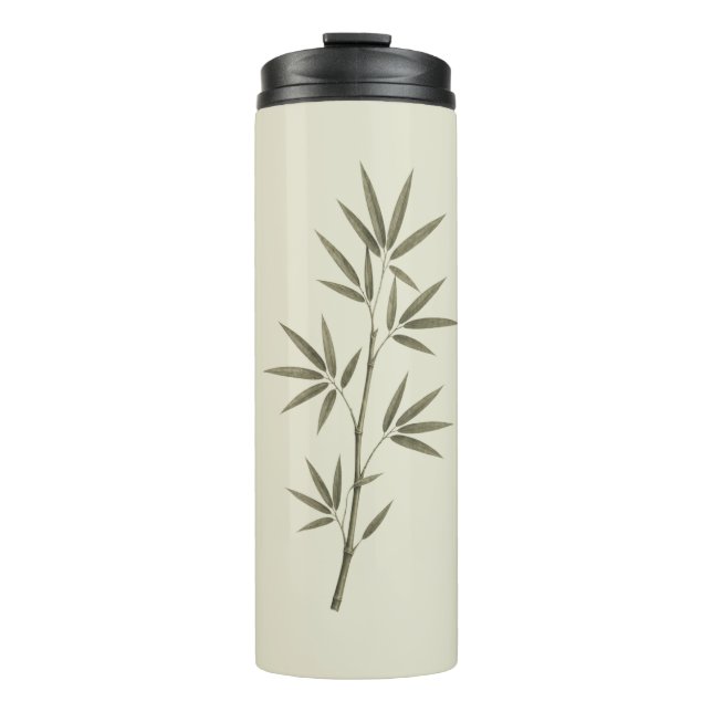 Bouteilles Isothermes Feuilles de bambou vert vintage (Devant)