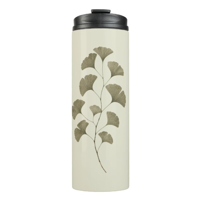 Bouteilles Isothermes Feuilles de Ginkgo Vert Vintage (Devant)