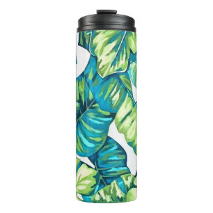 Bouteilles Isothermes Feuilles de Monstera Tropical et Banana Blue Green