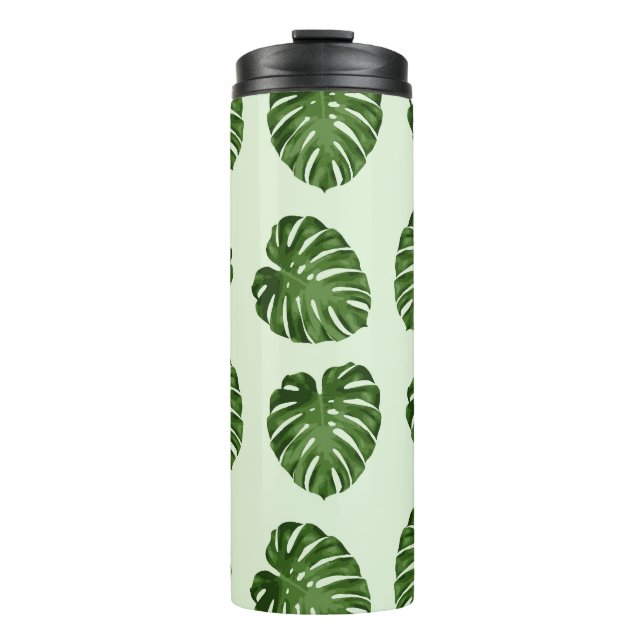 Bouteilles Isothermes Feuilles de palmiers, Feuilles verts, Motif tropic (Devant)