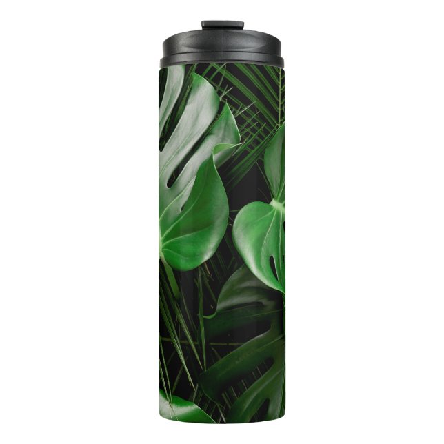 Bouteilles Isothermes Feuilles et feuilles de palmiers verts (Devant)