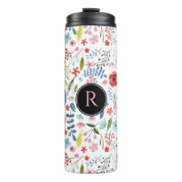 Feuilles et fleurs colorées mignonnes Motif botani