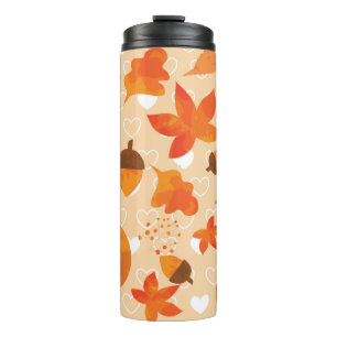 Bouteilles Isothermes Feuilles et noix d'automne. Belle main de nature d