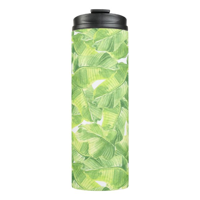Bouteilles Isothermes Feuilles exotiques : Aquarelle transparente (Devant)