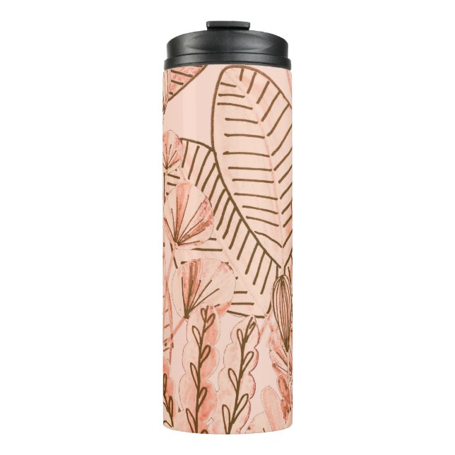 Bouteilles Isothermes Feuilles tropicaux : Motif créatif à main. (Devant)