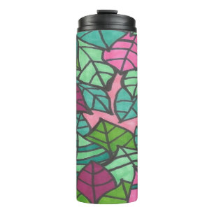 Bouteilles Isothermes Feuilles tropicaux verts et roses 