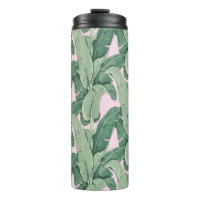Feuilles tropicaux verts et roses | Cabane