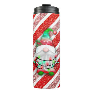 Bouteilles Isothermes Feux de Noël Gnome sur Parties scintillant de Sucr