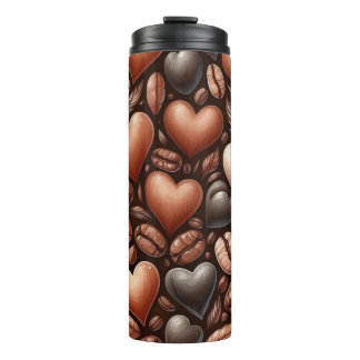 BOUTEILLES ISOTHERMES FÈVES DE CAFÉ BROWN FONCÉ EN FORME CARDIAQUE