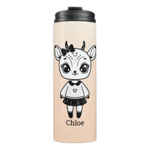 Bouteilles Isothermes Fille Antilope Adorable - Dessin Mignon à Croquer