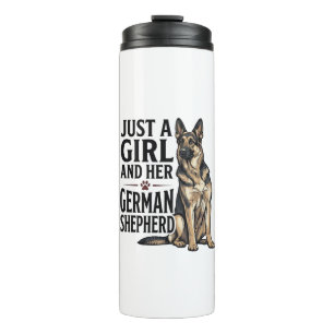 Bouteilles Isothermes Fille Berger Allemand Gravure Vintage Amoureux des