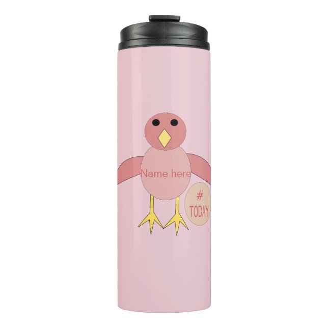 Bouteilles Isothermes Fille Chick Chick Thermal Tumbler Personnalisé Ros (Devant)