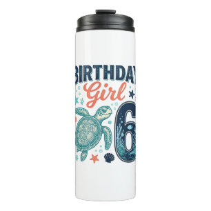 Bouteilles Isothermes Fille d'anniversaire 6 Tortue de mer Conception ve