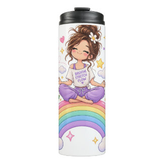 Bouteilles Isothermes Fille de Yoga Respirer Étirer Flux Thermal Tumbler