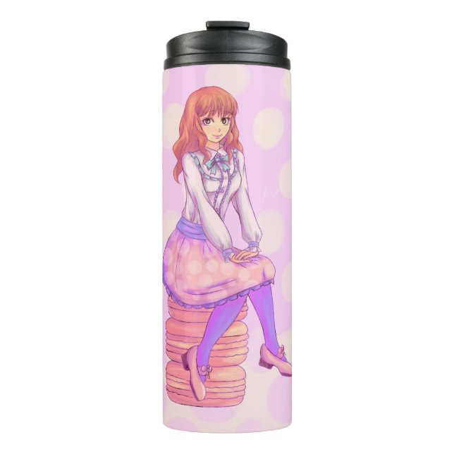 Bouteilles Isothermes Fille Macaron rose (Devant)