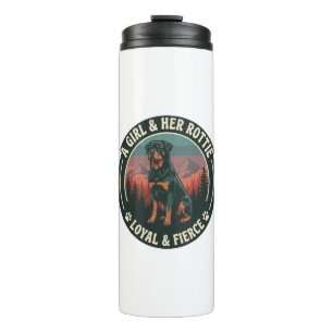 Bouteilles Isothermes Fille Son Rottie Loyal Féroce Chien Rottweiler Mon