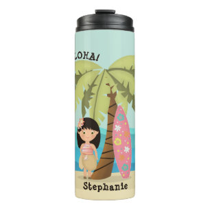 Bouteilles Isothermes Fille surfeuse hawaïenne