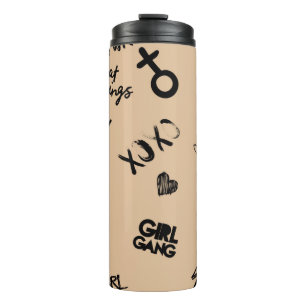 Bouteilles Isothermes Filles motif sans soudure avec slogan calligraphiq