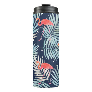 Bouteilles Isothermes Flamant rose Aquarelle : Pink Tropical Elegance.