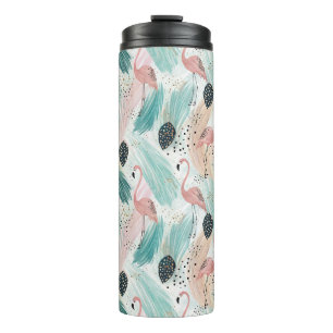 Bouteilles Isothermes Flamant rose d'aquarelle Motif tropical