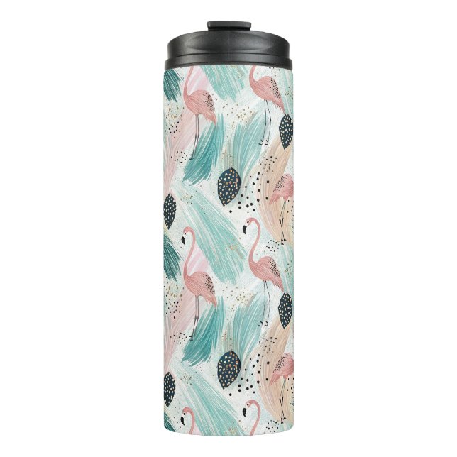 Bouteilles Isothermes Flamant rose d'aquarelle Motif tropical (Devant)