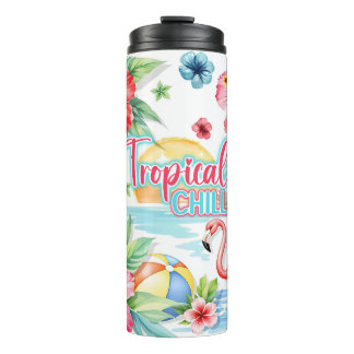 Bouteilles Isothermes Flamant rose de refroidissement tropical et aquare