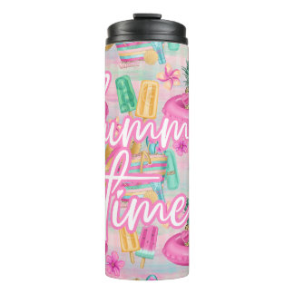 Bouteilles Isothermes Flamant rose d'été Tumbler | Vaisselle Pink Beach