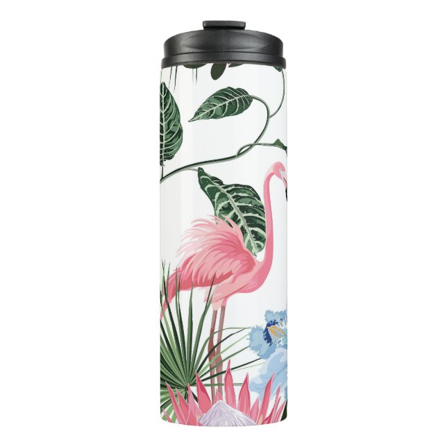 Bouteilles Isothermes Flamant rose Fleurs Exotiques Tropical Simples (Devant)