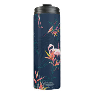 Bouteilles Isothermes Flamant rose hawaïen : oeuvre Vintage tropicale