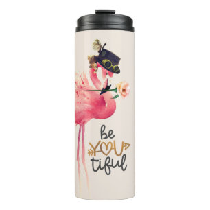 Bouteilles Isothermes Flamant rose Monogramme "Be You tiful" Casquette à