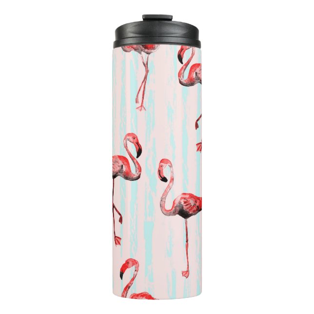 Bouteilles Isothermes Flamant rose motif transparent (Devant)