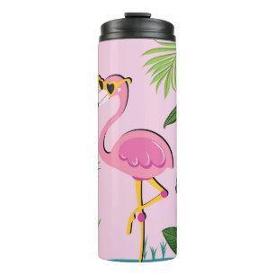 Bouteilles Isothermes Flamant rose Palm Feuille Tropical Design