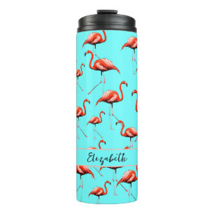 Bouteilles Isothermes Flamant rose rose Conception Nom personnalisé Anim