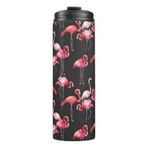 Bouteilles Isothermes Flamant rose rose : Motif d'aquarelle tropicale.