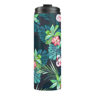 Bouteilles Isothermes Flamant rose tropical : Fleurs d'été Motif