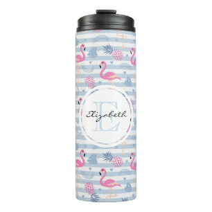 Bouteilles Isothermes Flamant rose Whimsical et ananas Motif Monogramme