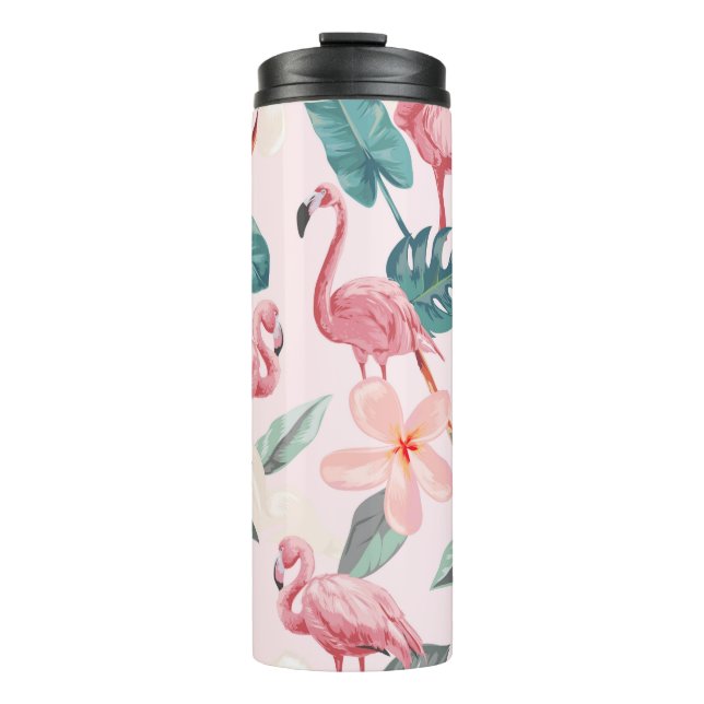 Bouteilles Isothermes flamants et fleurs tropicales sans soudure illustr (Devant)