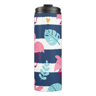 Bouteilles Isothermes Flamants roses de dessin : Summer Tropical Vintage