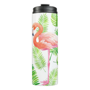 Bouteilles Isothermes Flamants roses et feuilles tropicaux