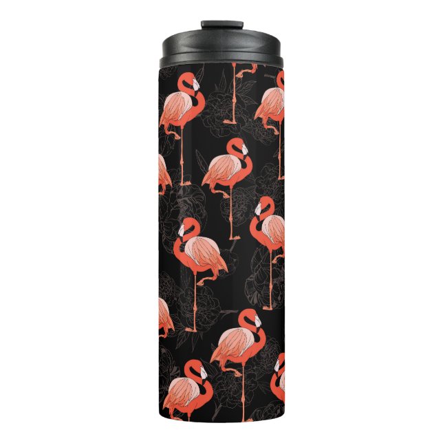 Bouteilles Isothermes Flamants roses Oiseaux : Textile Vintage (Devant)