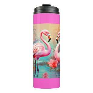 Bouteilles Isothermes Flamants roses roses dans un lac avec fleurs-20231