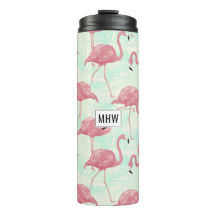 Bouteilles Isothermes Flamants roses roses monogramme personnalisé tumbl