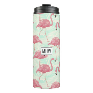 Bouteilles Isothermes Flamants roses roses monogramme personnalisé tumbl
