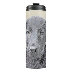 Bouteilles Isothermes Flat-Coated Retriever Painting - Original Dog Art
