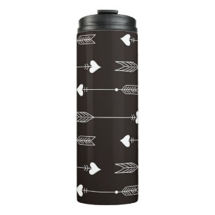 Bouteilles Isothermes Flèches, coeurs, motif vintage abstrait.