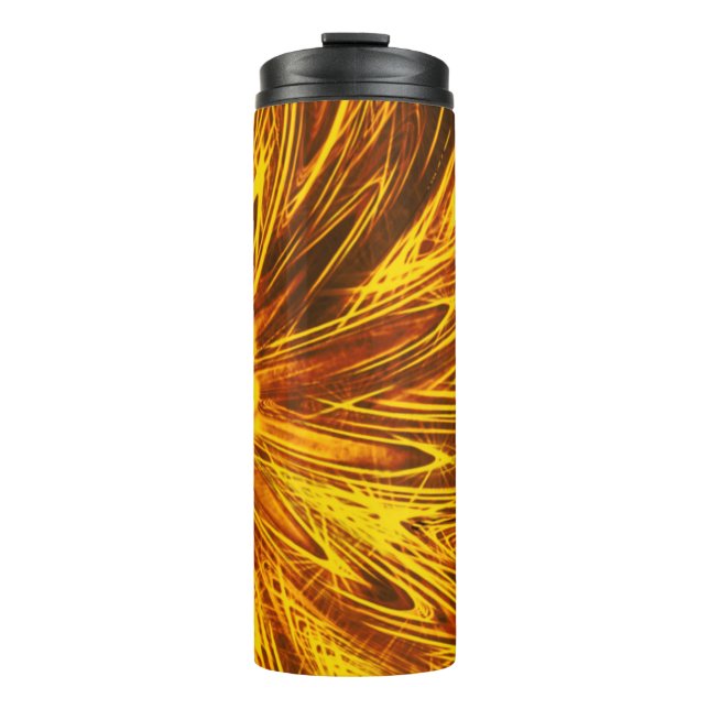 Bouteilles Isothermes Fleur Abstraite Tumbler Thermique (Devant)