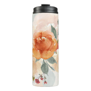 Bouteilles Isothermes Fleur aquarelle automne orange